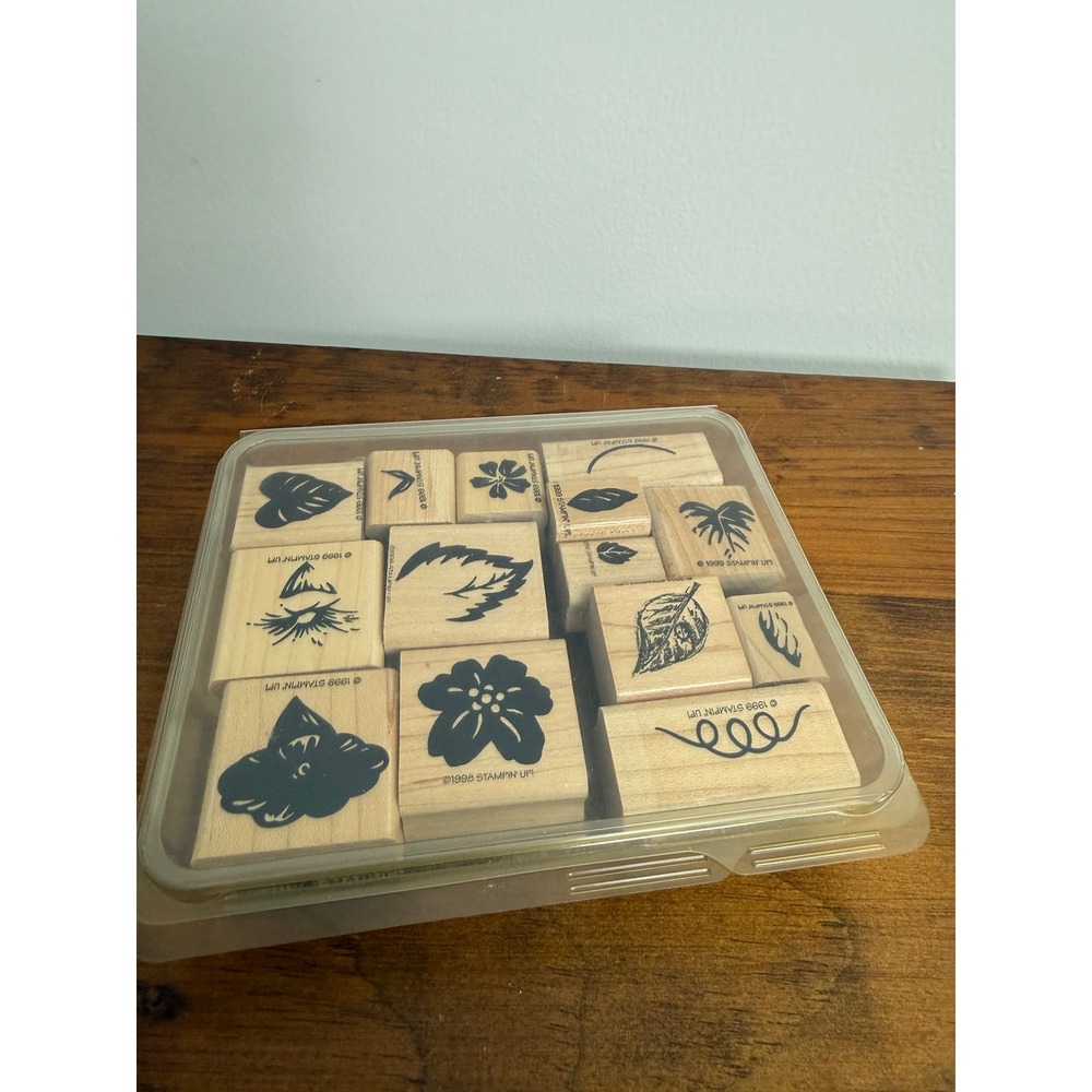 Stampin Up Marvelous Morning Glory Wood Rubber Stamp Set 1999 Vintage 14pc